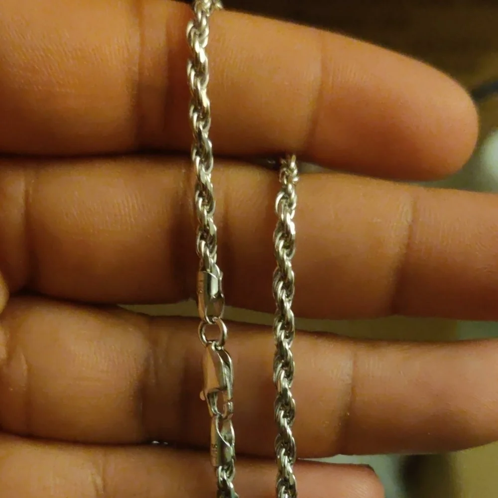 Sterling Silver 925 Rhodium finish Rope 060 Chain 2.8mm